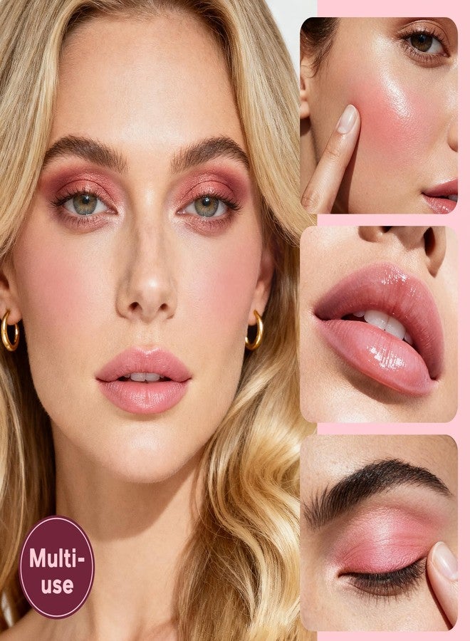 Color Nymph Blush Makeup - 3 Colors Ultra-Smoothy Cream Blush for Cheeks, Multi-Use Cream Blushes Balm & Lip Tint, Hydrating, Lightweight & Blendable Color, Face Makeup, Vegan & Cruelty-Free （#02） - Image 5